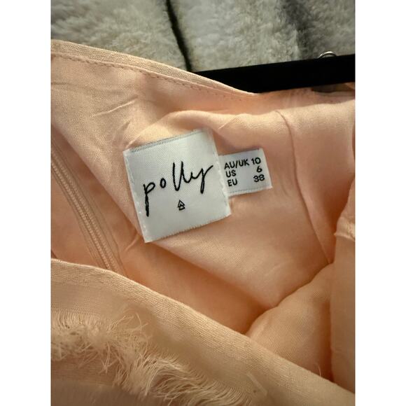 Cute Pink Fringe Dress By Polly Size 6 - Picture 3 of 6